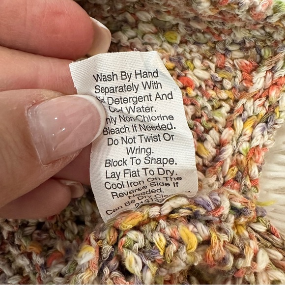 Cabi Multicolor Bouclé Knit Short Sleeve Summer Sweater Size M - Picture 11 of 14